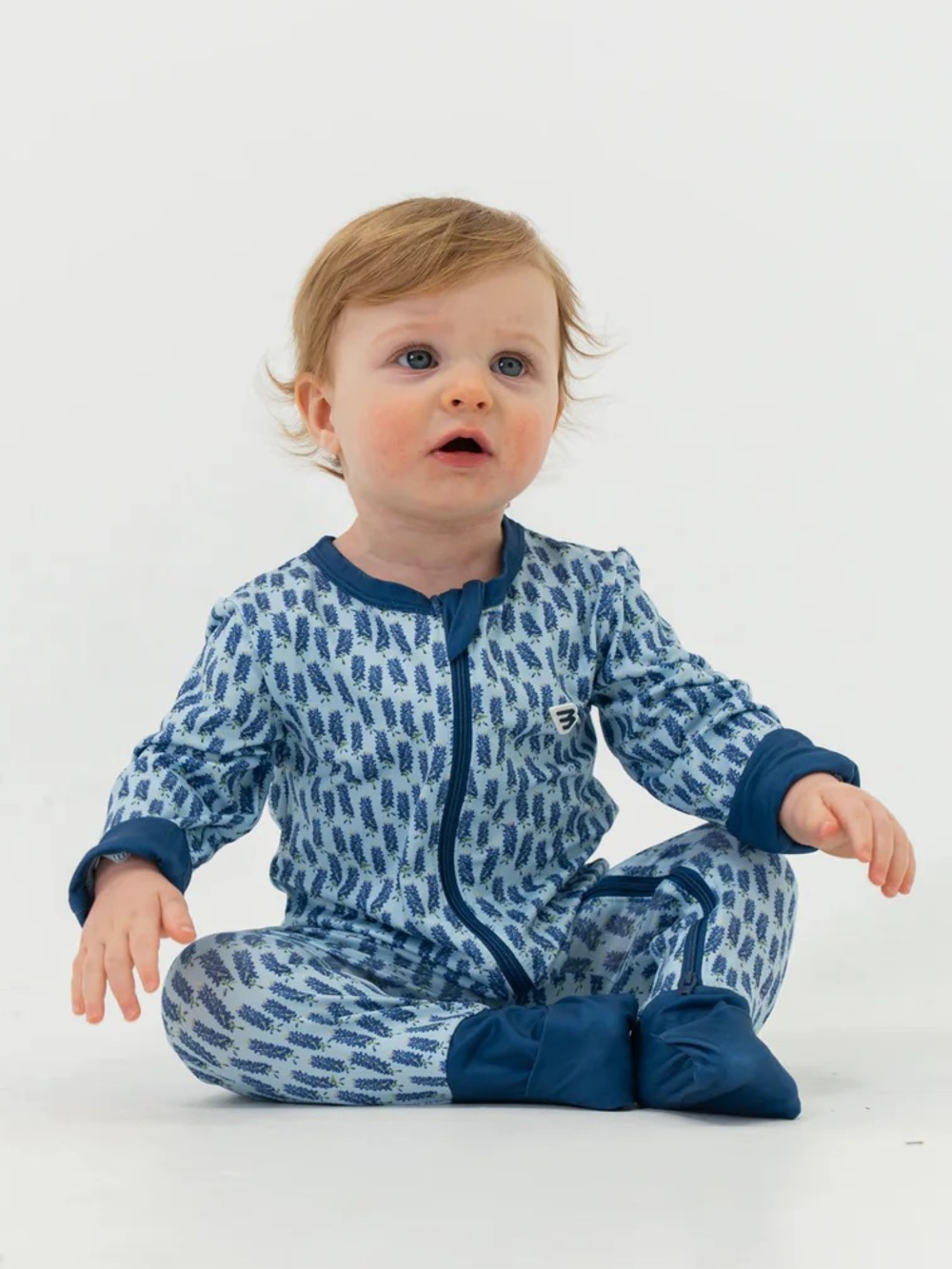Burlebo Baby Zip Up in Bluebonnet